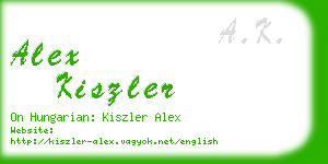 alex kiszler business card